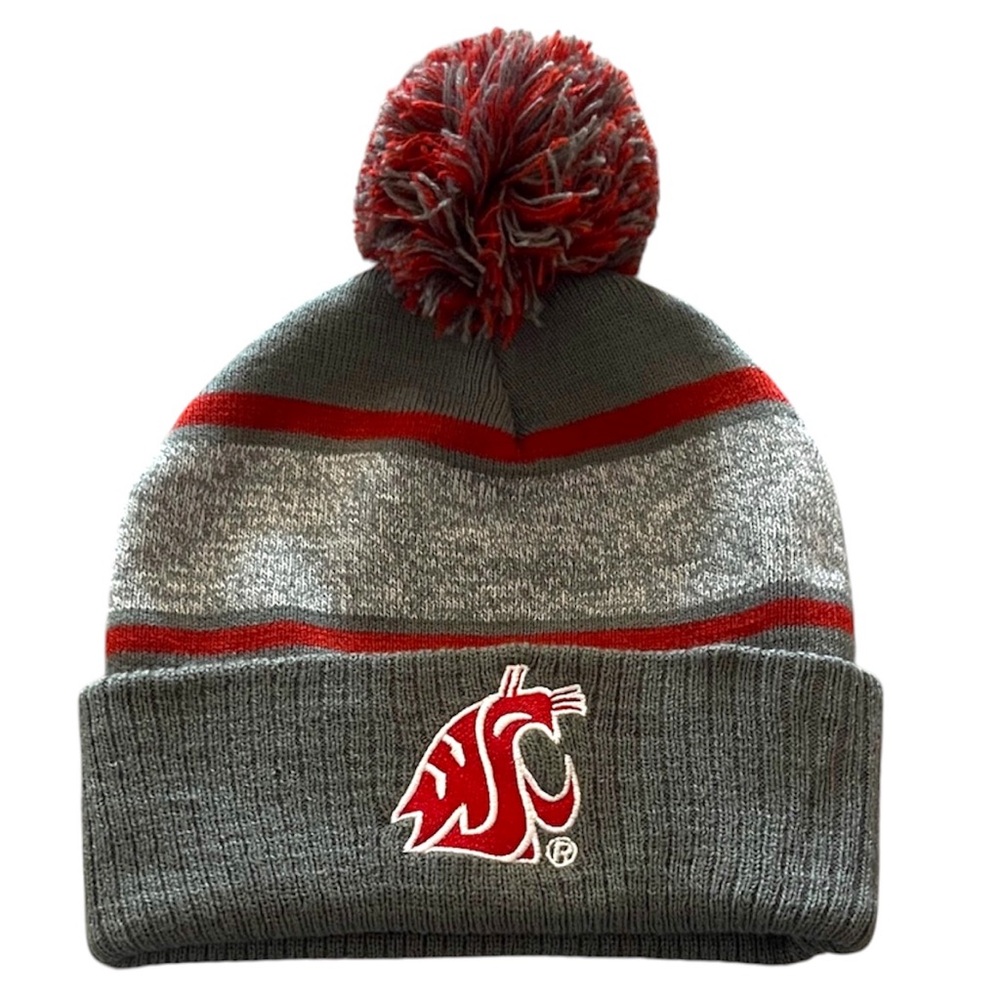 New WSU Washington State University Cougars Pom Beanie Winter Hat NWOT